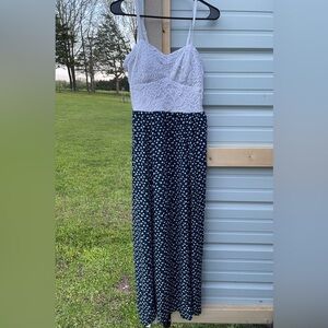 Elegant White and Black Lace Dress